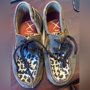 Twisted X Leopard Print Shoes girls size 11Y